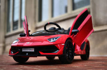Load image into Gallery viewer, 2023 Lamborghini Aventador SVJ RED DELUXE 12V Kids Ride On Car With Remote Control