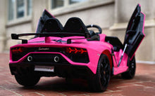Load image into Gallery viewer, 2023 Lamborghini Aventador SVJ PINK DELUXE 12V Kids Ride On Car With Remote Control