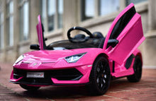 Load image into Gallery viewer, 2023 Lamborghini Aventador SVJ PINK DELUXE 12V Kids Ride On Car With Remote Control