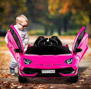 2023 Lamborghini Aventador SVJ PINK DELUXE 12V Kids Ride On Car With Remote Control